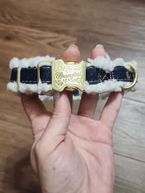 Wrangler Denim Sherpa Dog Collar